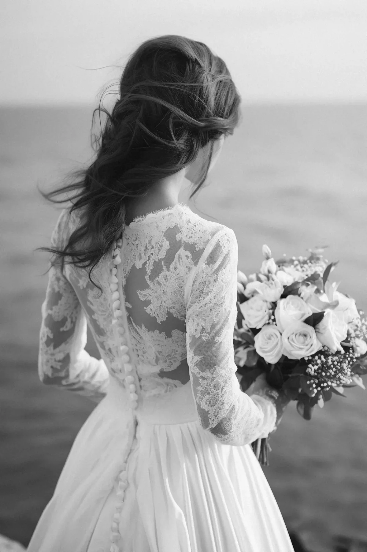 bride on white dress