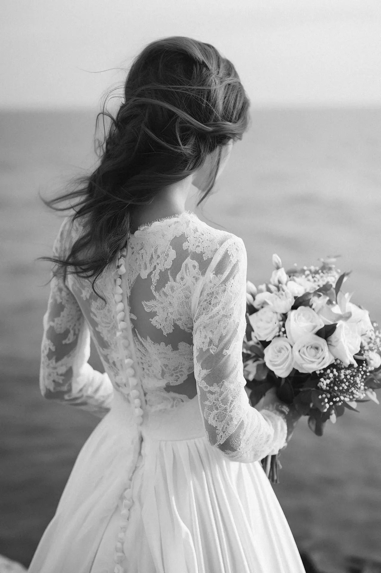 bride on white dress